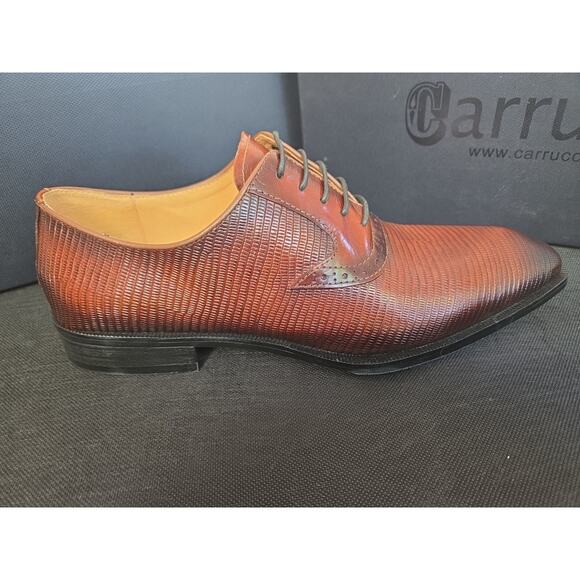 NWB Garrucci Leather Embosset Lizard Leather Loafers Shoes Size 9.5B Cognac main image 7